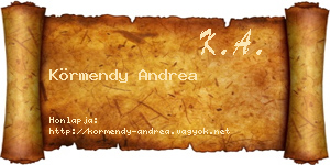 Körmendy Andrea névjegykártya