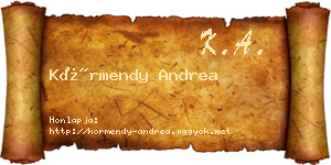 Körmendy Andrea névjegykártya